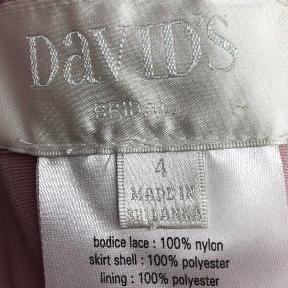 NWT David’s Bridal Rose  Gold Metallic Empire Mesh Maxi Bridesmaids Dress size 4 - Picture 13 of 16